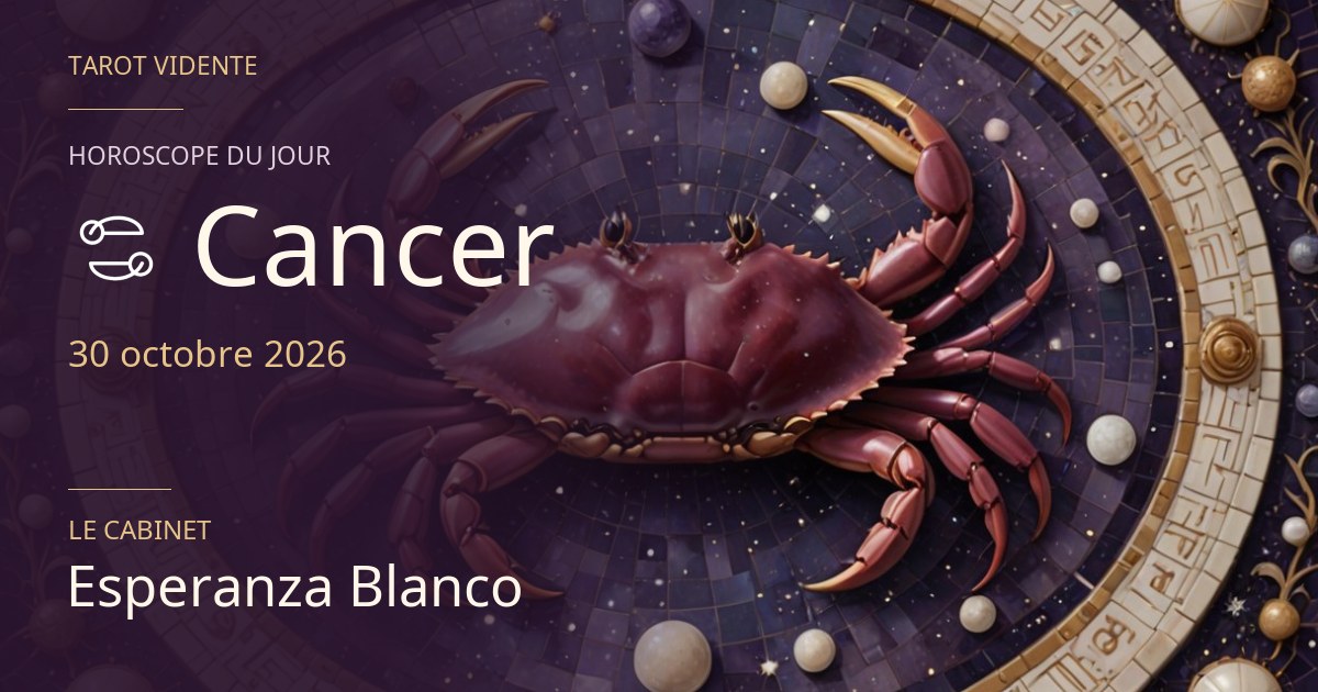 Horoscope du Cancer · 30 octobre 2026. Illustration symbolique générée par IA.