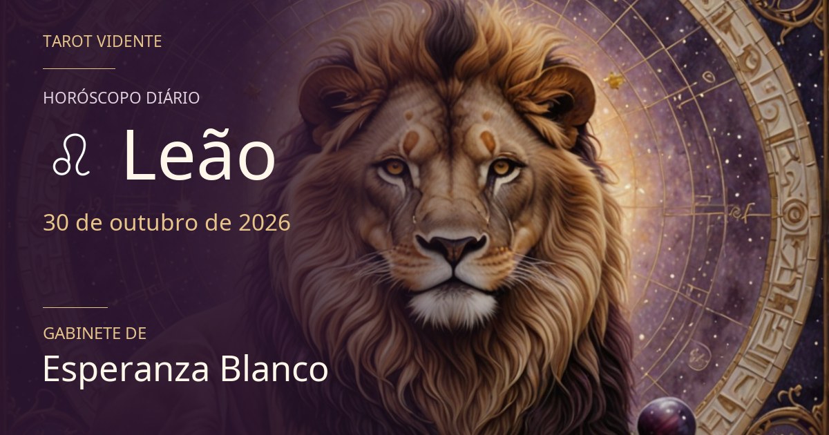 Horóscopo de Leão · 30 de outubro de 2026. Ilustração simbólica gerada por IA.