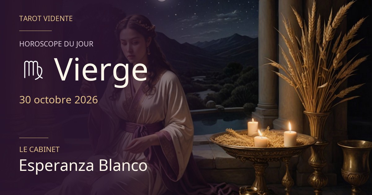 Horoscope du Vierge · 30 octobre 2026. Illustration symbolique générée par IA.
