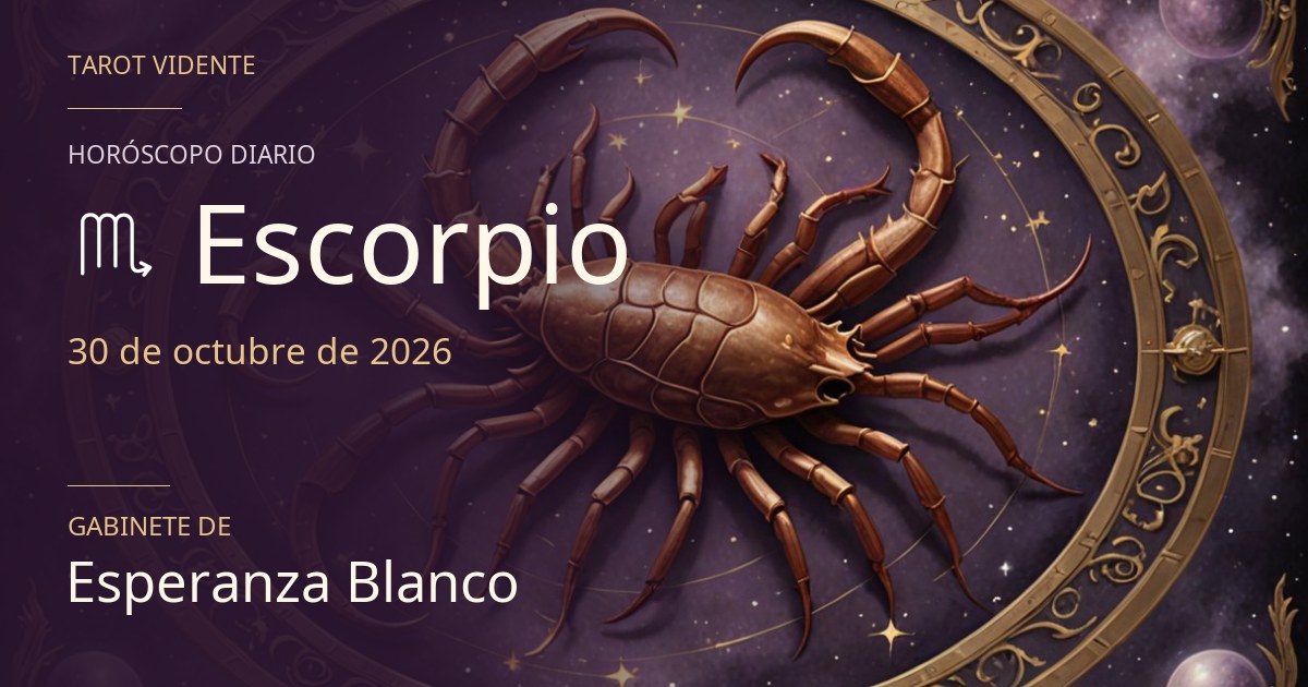 Horóscopo de Escorpio · 30 de octubre de 2026. Ilustración simbólica generada con IA.