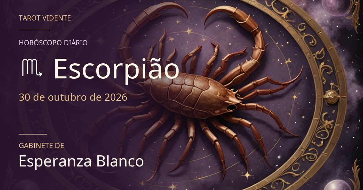 Horóscopo de Escorpião · 30 de outubro de 2026. Ilustração simbólica gerada por IA.