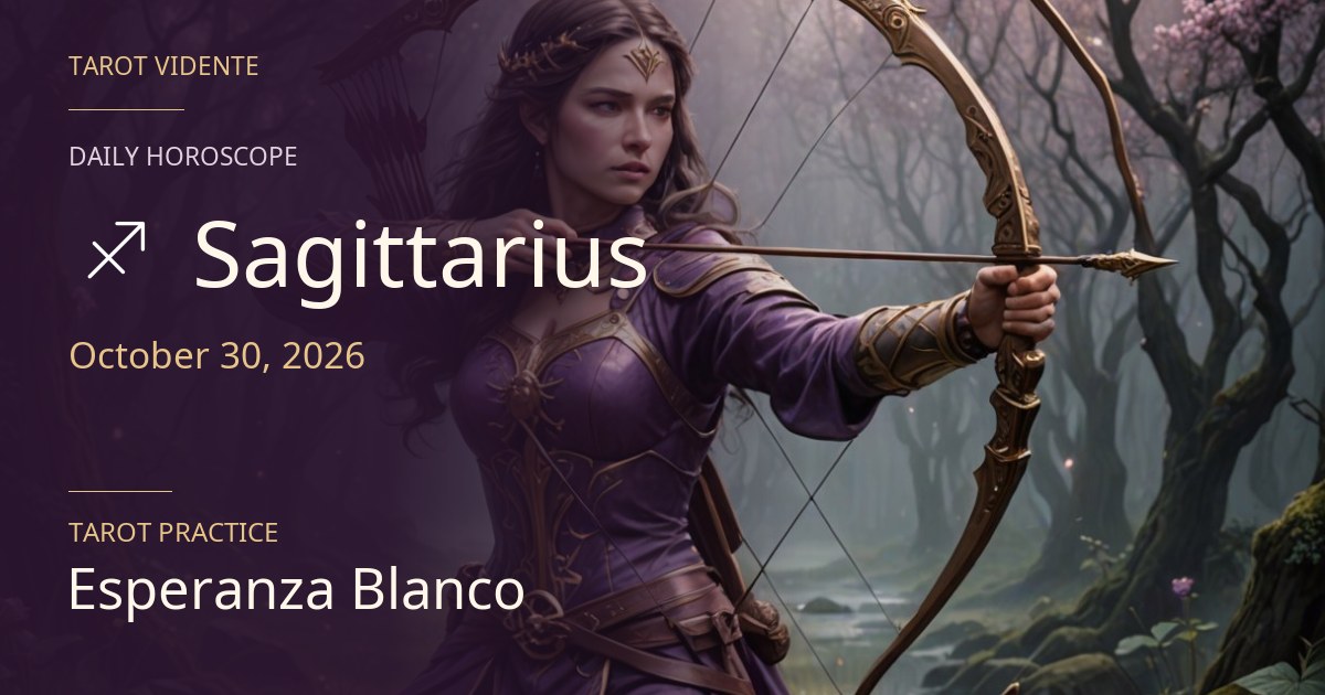 Sagittarius horoscope · October 30, 2026. Symbolic AI-generated illustration.