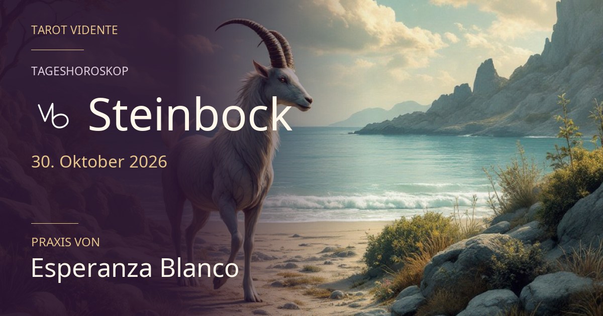 Horoskop für Steinbock · 30. Oktober 2026. Symbolische, mit KI erstellte Illustration.