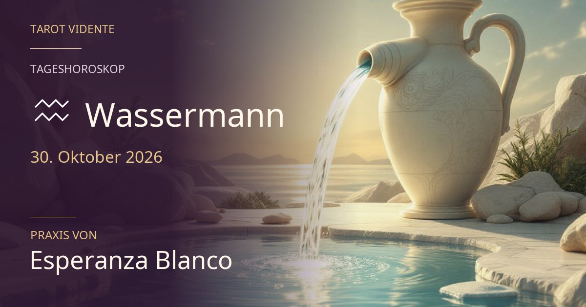 Horoskop für Wassermann · 30. Oktober 2026. Symbolische, mit KI erstellte Illustration.