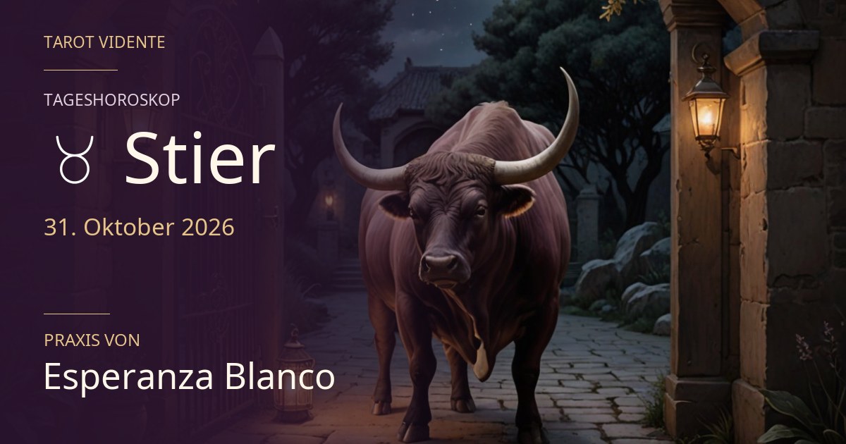 Horoskop für Stier · 31. Oktober 2026. Symbolische, mit KI erstellte Illustration.