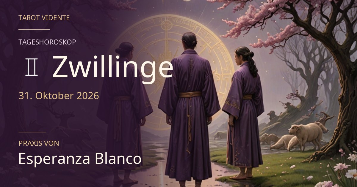 Horoskop für Zwillinge · 31. Oktober 2026. Symbolische, mit KI erstellte Illustration.