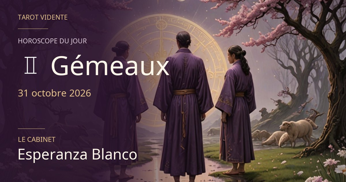 Horoscope du Gémeaux · 31 octobre 2026. Illustration symbolique générée par IA.