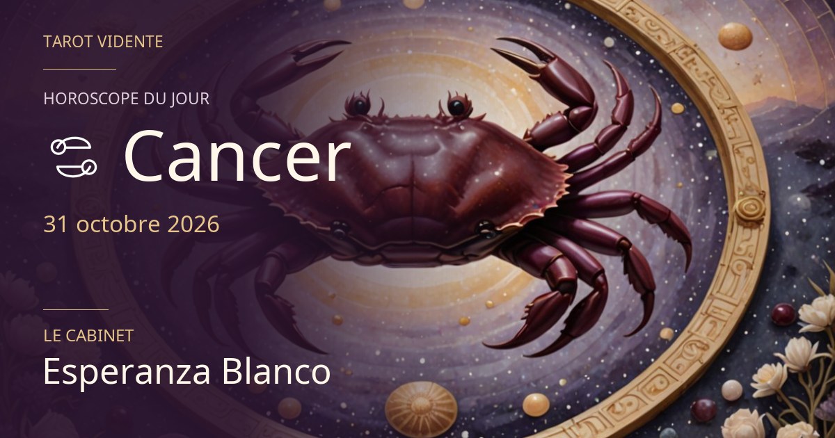Horoscope du Cancer · 31 octobre 2026. Illustration symbolique générée par IA.