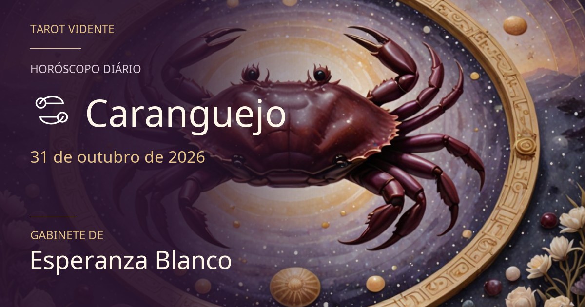 Horóscopo de Caranguejo · 31 de outubro de 2026. Ilustração simbólica gerada por IA.