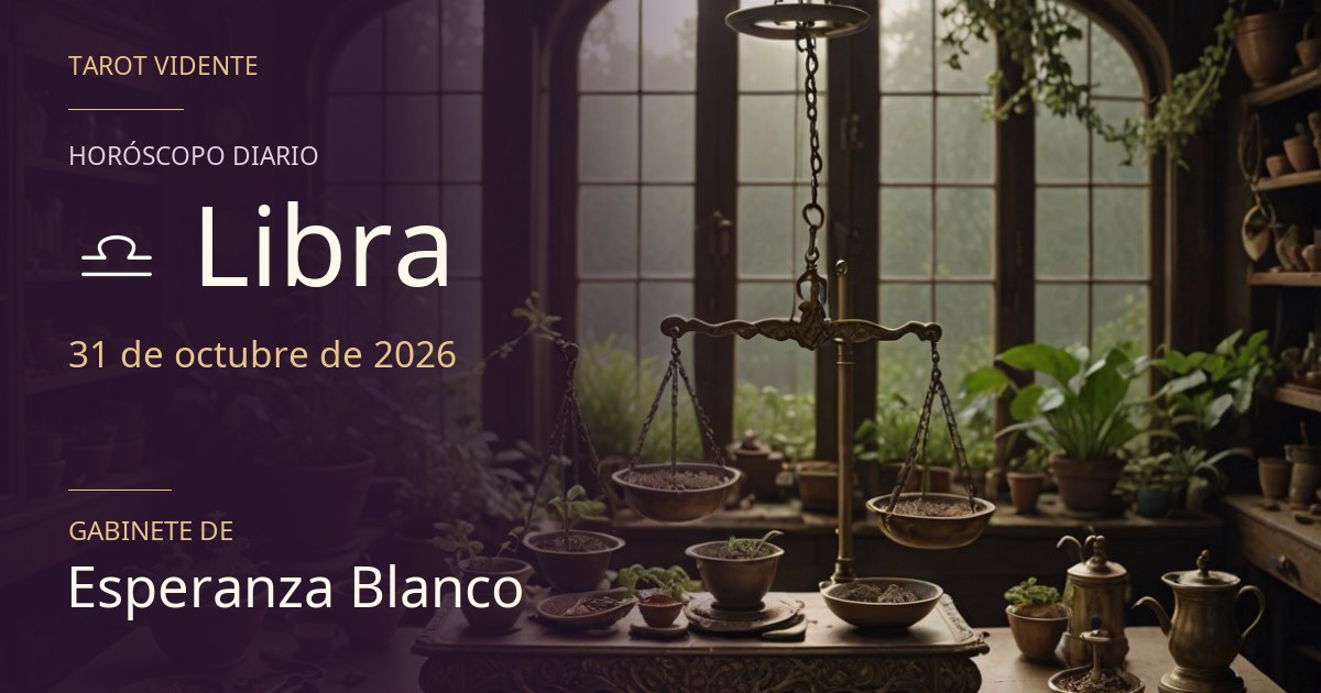 Horóscopo de Libra · 31 de octubre de 2026. Ilustración simbólica generada con IA.