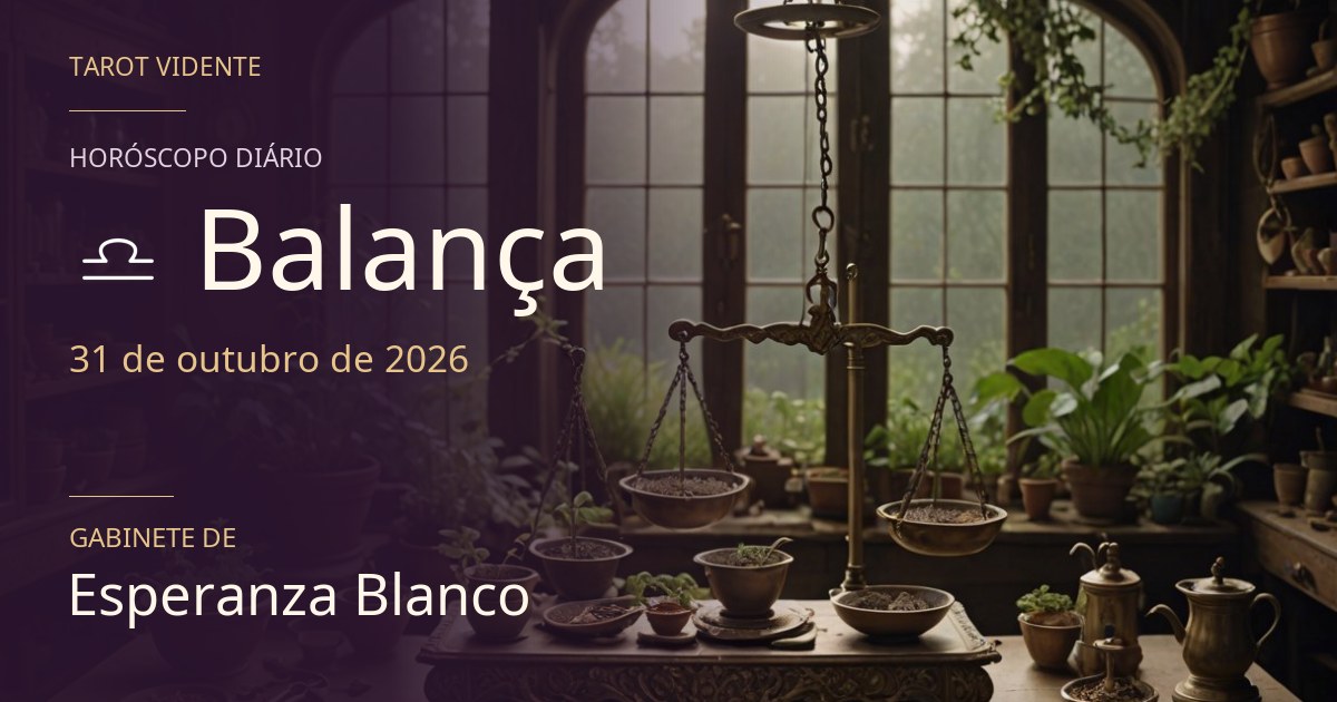 Horóscopo de Balança · 31 de outubro de 2026. Ilustração simbólica gerada por IA.