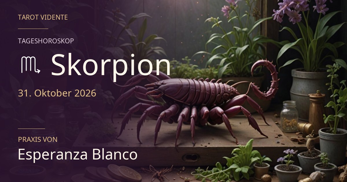 Horoskop für Skorpion · 31. Oktober 2026. Symbolische, mit KI erstellte Illustration.