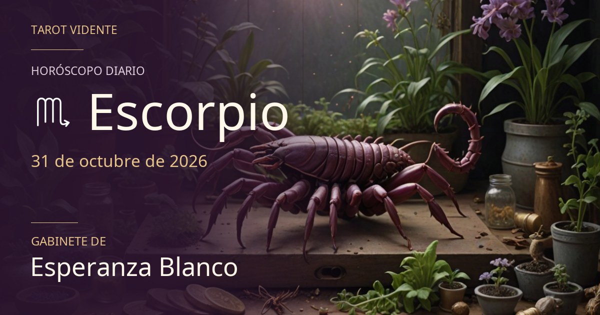 Horóscopo de Escorpio · 31 de octubre de 2026. Ilustración simbólica generada con IA.