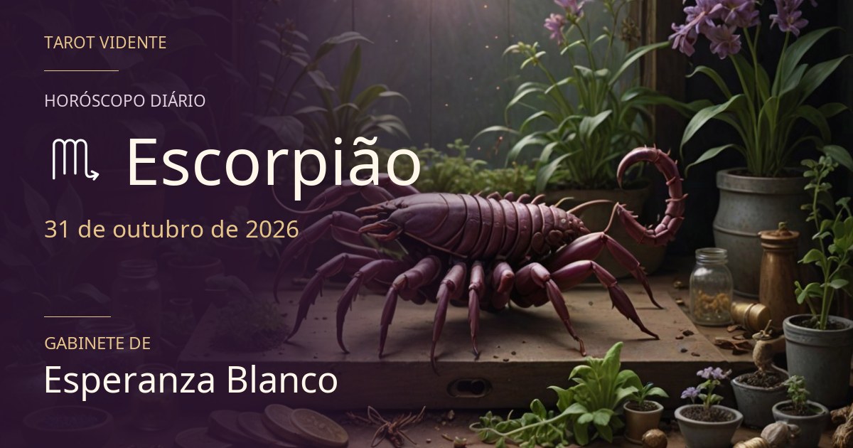 Horóscopo de Escorpião · 31 de outubro de 2026. Ilustração simbólica gerada por IA.