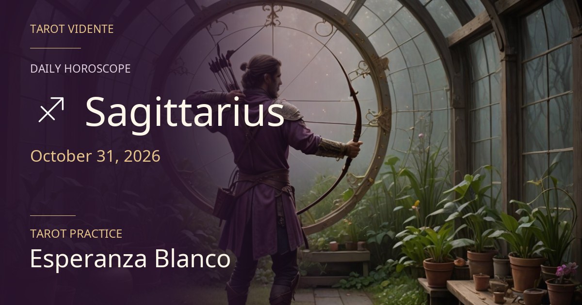 Sagittarius horoscope · October 31, 2026. Symbolic AI-generated illustration.