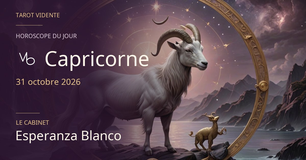 Horoscope du Capricorne · 31 octobre 2026. Illustration symbolique générée par IA.