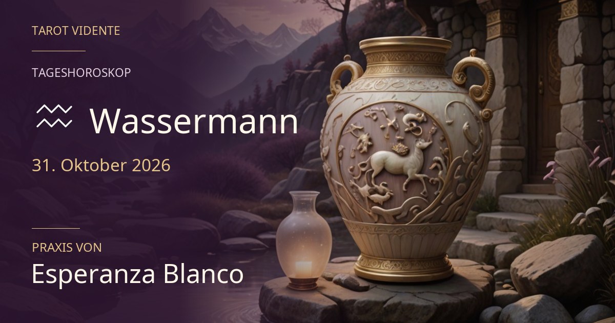 Horoskop für Wassermann · 31. Oktober 2026. Symbolische, mit KI erstellte Illustration.