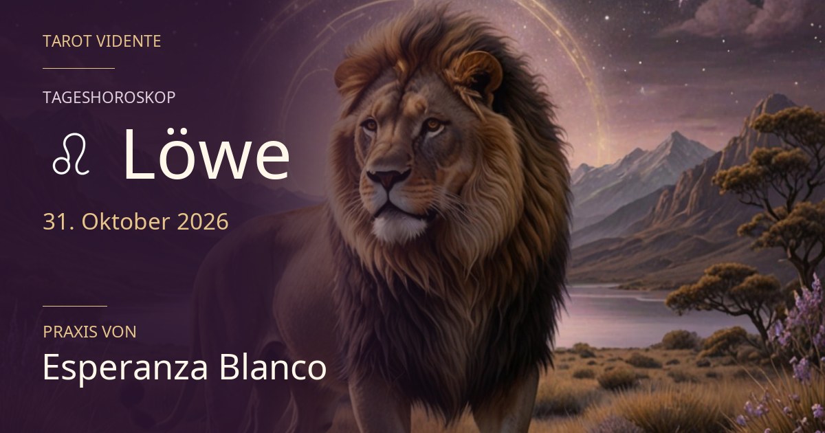 Horoskop für Löwe · 31. Oktober 2026. Symbolische, mit KI erstellte Illustration.