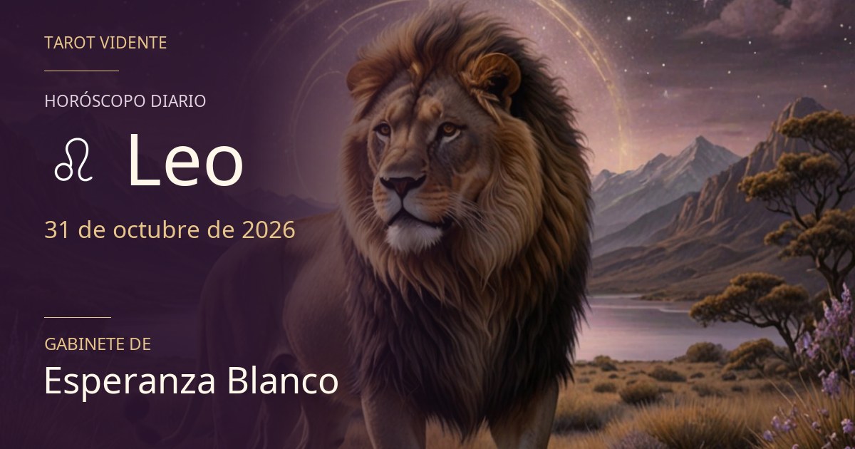 Horóscopo de Leo · 31 de octubre de 2026. Ilustración simbólica generada con IA.