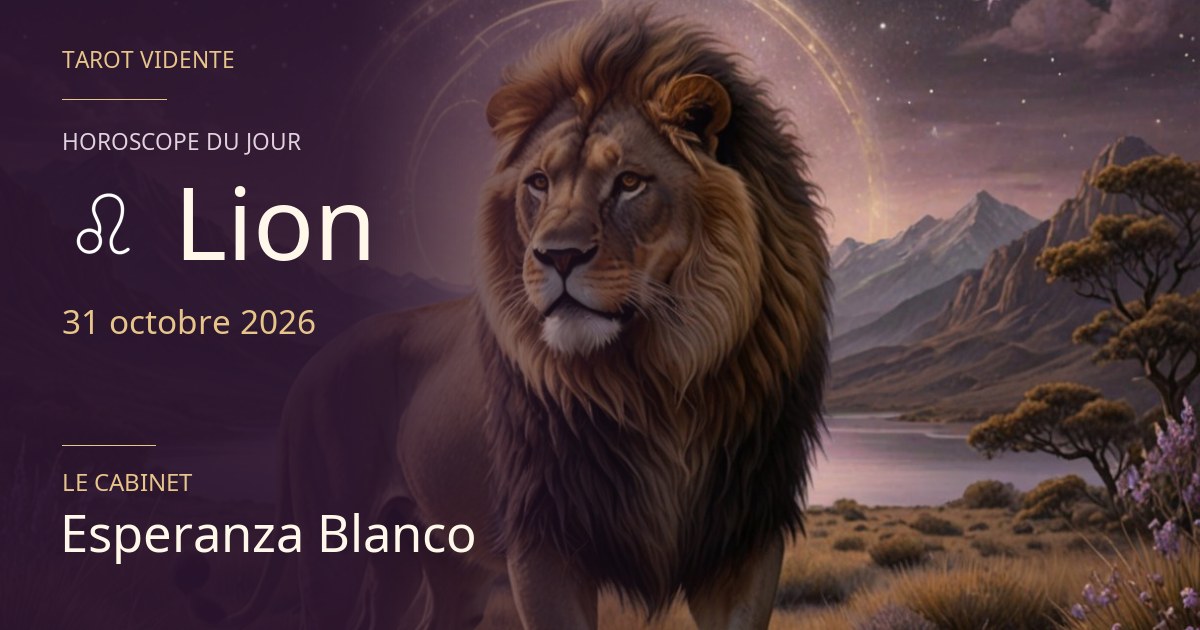 Horoscope du Lion · 31 octobre 2026. Illustration symbolique générée par IA.