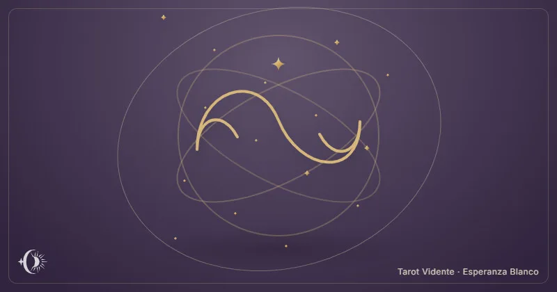 Nodos lunares. Dos curvas enlazadas entre órbitas. Tarot Vidente · Esperanza Blanco.