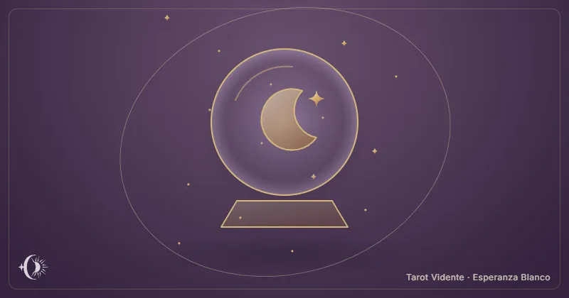Bola de cristal. Bola de cristal con Luna y estrella. Tarot Vidente · Esperanza Blanco.