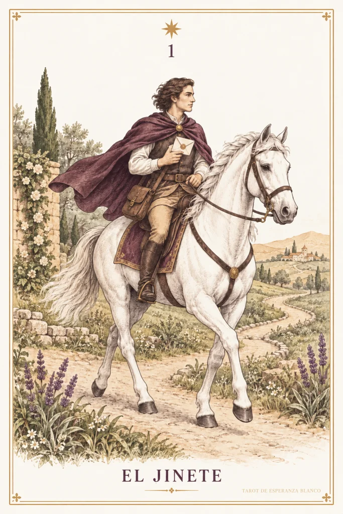 El Jinete · un jinete sobre un caballo blanco