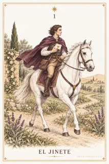 El Jinete · un jinete sobre un caballo blanco