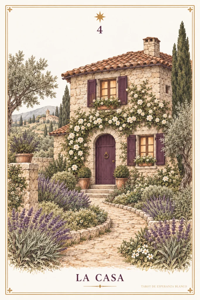 La Casa · una casa junto a un camino y un jardín