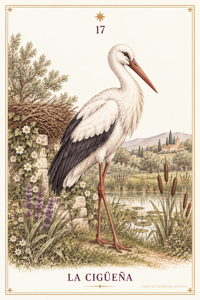 A Cegonha · uma cegonha de pé junto da água