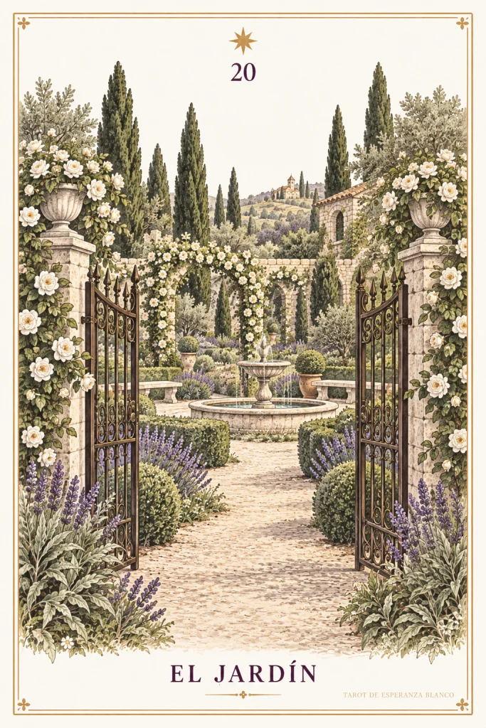 Il Giardino · un ingresso aperto verso un giardino con fontane