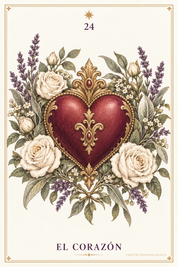 El Corazón · un corazón rojo con un marco ornamentado dorado