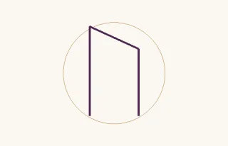 Uruz · el signo ᚢ: dos trazos verticales desiguales unidos por arriba, dentro de un círculo fino