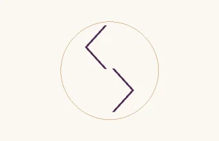 Jera · el signo ᛃ: dos ángulos separados que se responden en diagonal, dentro de un círculo fino