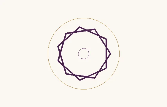 Trust · a design with 11 vertices and crossing strokes, with a small central circle