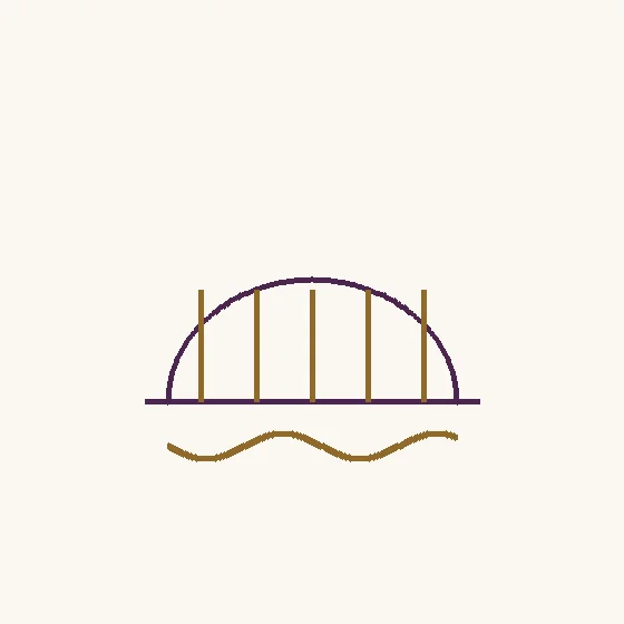 Pont · un pont en arche avec des lignes d’eau dessous