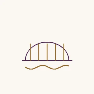 Puente · un puente de arco con líneas de agua debajo