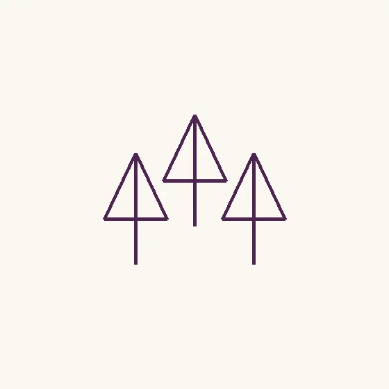 Bosque · tres árboles de copas triangulares