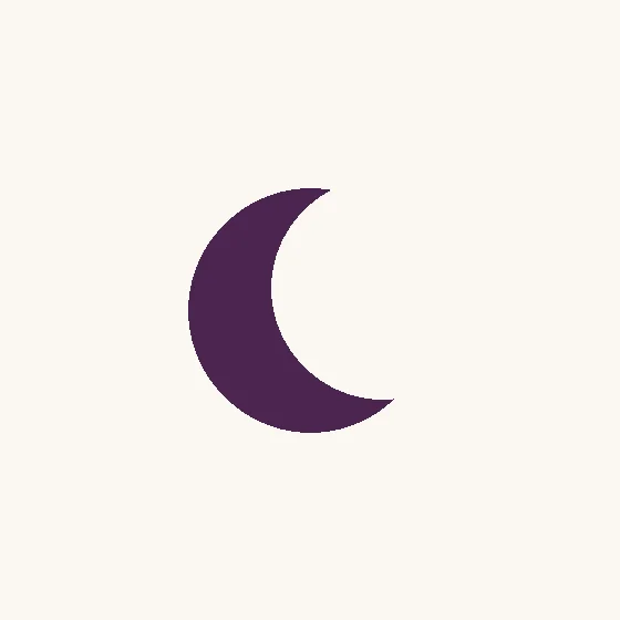 Ombra · una mezzaluna piena color prugna