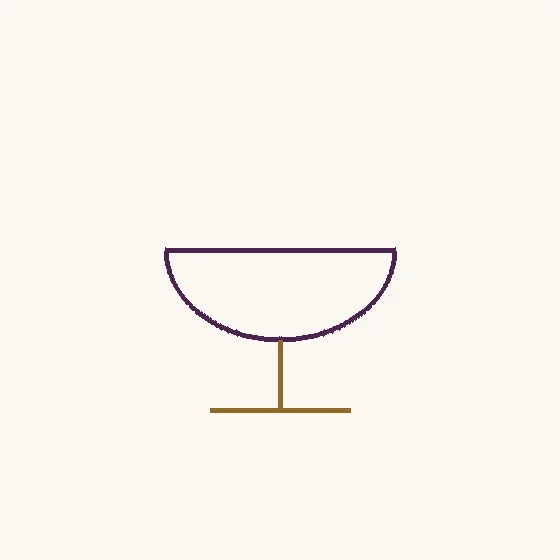 Copas · una copa de cuenco curvo y pie recto